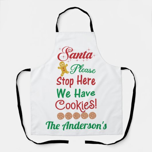 Weihnachten Bitte halten Sie hier auf. Wir haben K Schürze (Vorderseite)