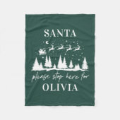 Weihnachten bitte hier anhalten fleecedecke (Vorderseite)