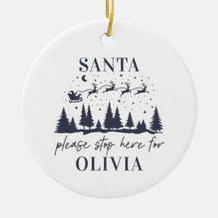 Weihnachten bitte hier anhalten keramik ornament