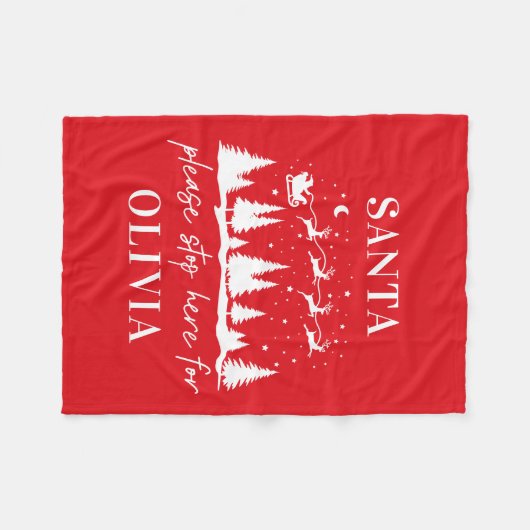 Weihnachten bitte hier anhalten Weihnachten Tradit Fleecedecke (Vorderseite (Horizontal))