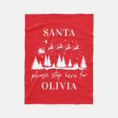 Weihnachten bitte hier anhalten Weihnachten Tradit Fleecedecke (Vorderseite)