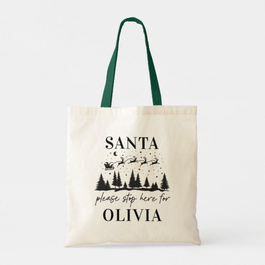 Weihnachten bitte hier anhalten Weihnachten Tradit Tragetasche (Rückseite)