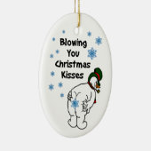 Weihnachten blasen Kisses Snowman Keramik Ornament (Rechts)
