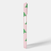 Weihnachten Blassrosa und Grüne Bäume Monogramm Case-Mate iPhone Hülle (Rückseite / Rechts)