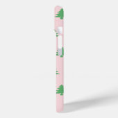 Weihnachten Blassrosa und Grüne Bäume Monogramm Case-Mate iPhone Hülle (Rückseite / Links)