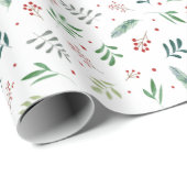Weihnachten Blätter Rustikales Geschenkpapier (Rolleneckpunkt)