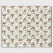 Weihnachten Blätter und Rote Ribbons und Glocke Geschenkpapier (Flach)