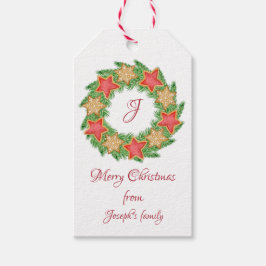 Weihnachten: Blätter und Sternenkekse Geschenkanhänger