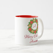 Weihnachten: Blätter und Sternenkekse Zweifarbige Tasse (VorderseiteRechts)