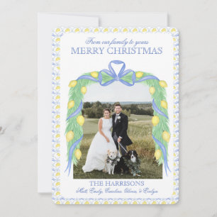 Weihnachten Blau Gingham Girlande Ein Foto Vintage