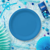 Weihnachten Blau Solid Color Pappteller (Party)