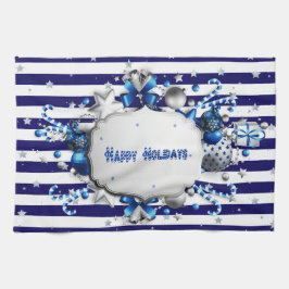 Weihnachten Blau Streifen Küchentuch