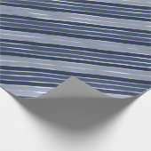 Weihnachten - Blau und Silberstreifen Geschenkpapier (Ecke)