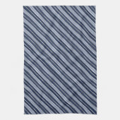Weihnachten - Blau und Silberstreifen Geschirrtuch (Vertikal)
