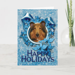 Weihnachten - Blaue Schneeflocke - Collie - Natali