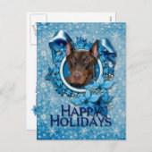Weihnachten - blaue Schneeflocke - Dobermann - (Vorne/Hinten)