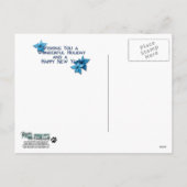 Weihnachten - blaue Schneeflocke - Dobermann - (Rückseite)