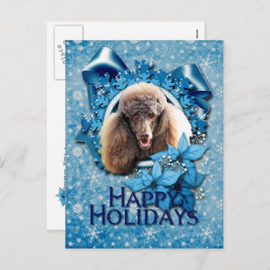 Weihnachten - Blaue Schneeflocke - Poodle - Schoko (Vorne/Hinten)