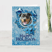 Weihnachten - Blaue Schneeflocke - Rottweiler Samb (Vorderseite)