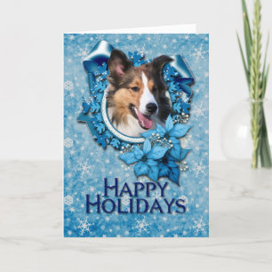 Weihnachten - Blaue Schneeflocke - Sheltie