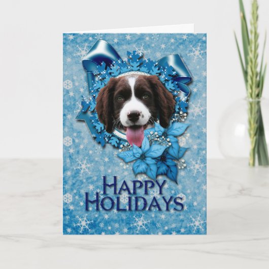 Weihnachten - Blaue Schneeflocke - Springer Spanie (Vorderseite)