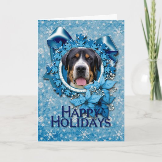 Weihnachten - blaue Schneeflocken - Schweizer (Vorderseite)