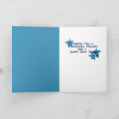 Weihnachten - blaue Schneeflocken - Schweizer (Innenseite)