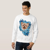 Weihnachten - blaue Schneeflocken - Yorkshire Sweatshirt (Vorne ganz)