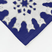 Weihnachten Blaue weiße Tiere & Schneeflocken Urla Fleecedecke (Ecke)