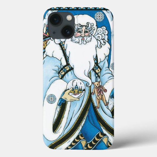 Weihnachten, Blauer Weihnachtsmann mit Snowglobe Case-Mate iPhone Hülle (Rückseite)