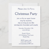 Weihnachten, Blauer Weihnachtsmann mit Snowglobe Einladung (Rückseite)