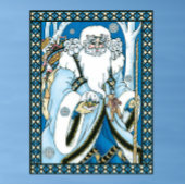 Weihnachten, Blauer Weihnachtsmann mit Snowglobe Poster