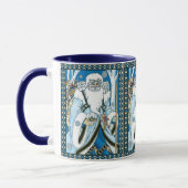 Weihnachten, Blauer Weihnachtsmann mit Snowglobe Tasse (Links)