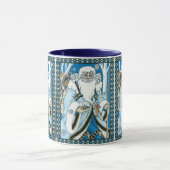 Weihnachten, Blauer Weihnachtsmann mit Snowglobe Tasse (Zentrum)