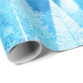 Weihnachten - Blauer Weihnachtsmann und Schlitten Geschenkpapier (Rolleneckpunkt)