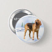 Weihnachten Bloodhound Button (Vorne & Hinten)