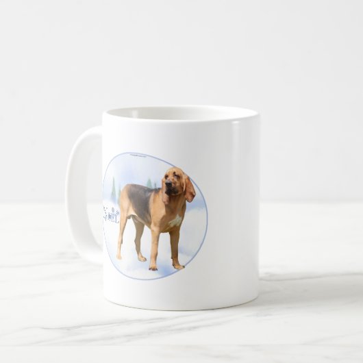 Weihnachten Bloodhound Kaffeetasse (Vorderseite Links)