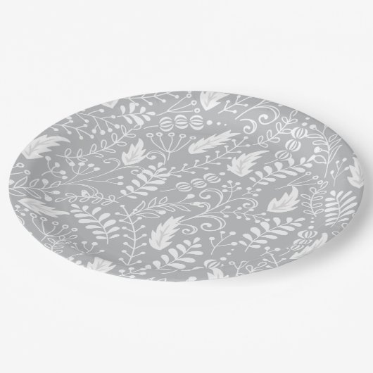 Weihnachten Blühe Weihnachten Art Holly Leaf Print Pappteller (Schrägansicht)