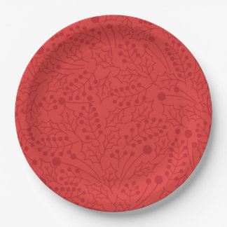 Weihnachten Blühe Weihnachten Art Holly Leaf Print Pappteller