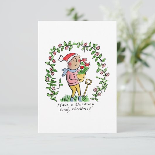 Weihnachten blühen einladung (Stehend Vorderseite)