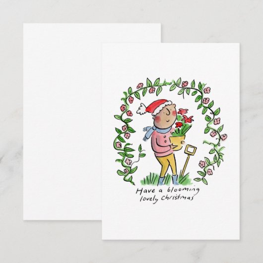 Weihnachten blühen einladung (Vorne/Hinten)