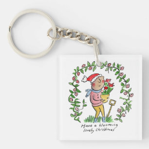 Weihnachten blühen schlüsselanhänger