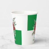 Weihnachten Blume Bouquet Frohe Weihnachten Text 2 Pappbecher (Links)