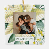 Weihnachten Blume Foto für Frieden und Freude Keramikornament (Vorderseite)
