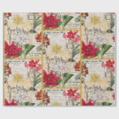 Weihnachten Blume Gold Holly und Ephemera Geschenkpapier (Flach)