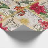Weihnachten Blume Gold Holly und Ephemera Geschenkpapier (Ecke)