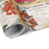 Weihnachten Blume Gold Holly und Ephemera Geschenkpapier (Rolleneckpunkt)