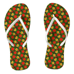 Weihnachten Blume Nahtloses Muster-69956 Badesandalen