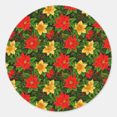 Weihnachten Blume Nahtloses Muster-69956 Runder Aufkleber (Vorderseite)