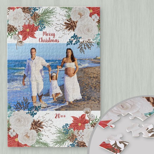 Weihnachten Blume Personalisiertes Foto Puzzle
